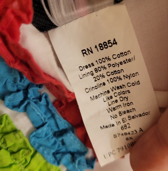 🥳HP! Rare Editions White Embroidered Ruffled Flower Summer Dress Size 6X - Picture 9 of 10